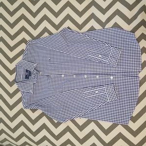 Blue gingham YL Vineyard Vines Whale Shirt